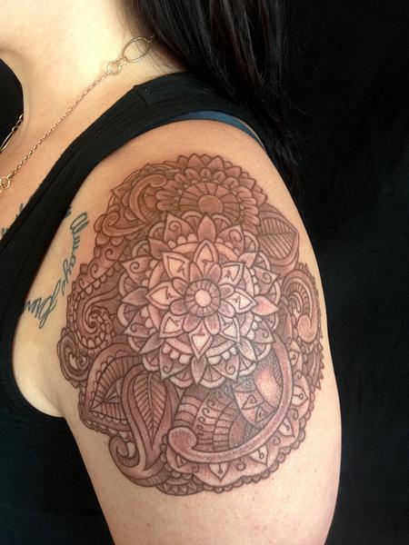 Jeff Johnson - Brown Mandala Tattoo